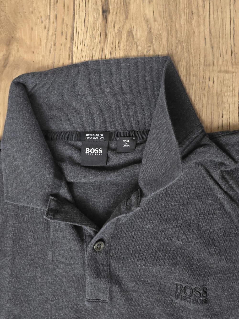 BOSS Men's Charcoal Gray Polo Shirt